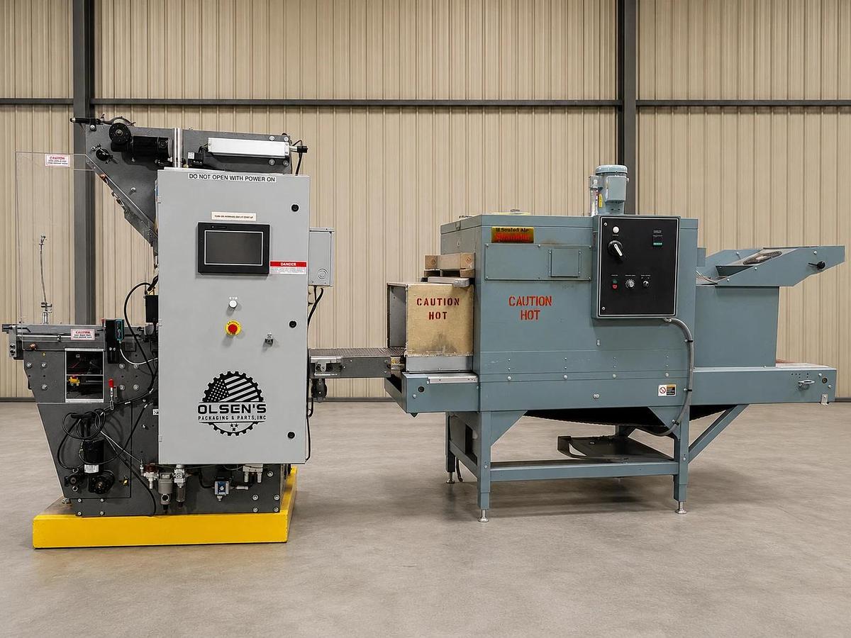 Automatic Bundler Sealer Weldotron Model 1209-OP w Shanklin T8 Shrink Tunnel Sys