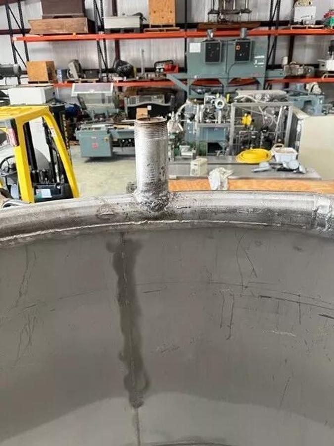 Used 500 Gallon 316 Stainless Steel Open Top Mix Tank W CIP Ring