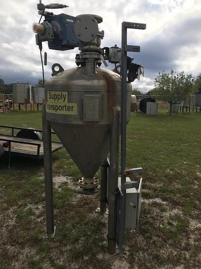 Used 55 Gallon Deep Cone Stainless Steel Tank On Legs Mfg By Arrow Processing Equipme