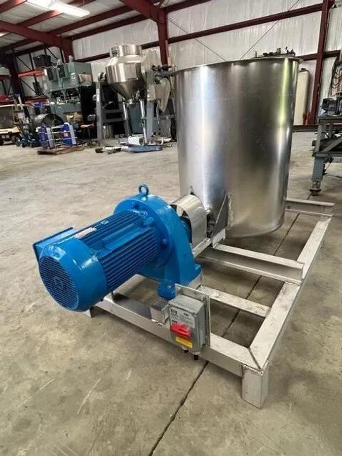 Used 125 Gallon Dixie Mixer 316 Stainless Steel Tank W High Shear Disperser  15 HP
