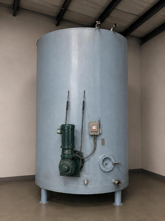 Used 2500 Gallon Vertical Jacketed Stainless Steel Mix Tank w/ 5 HP Agitator  4 avail