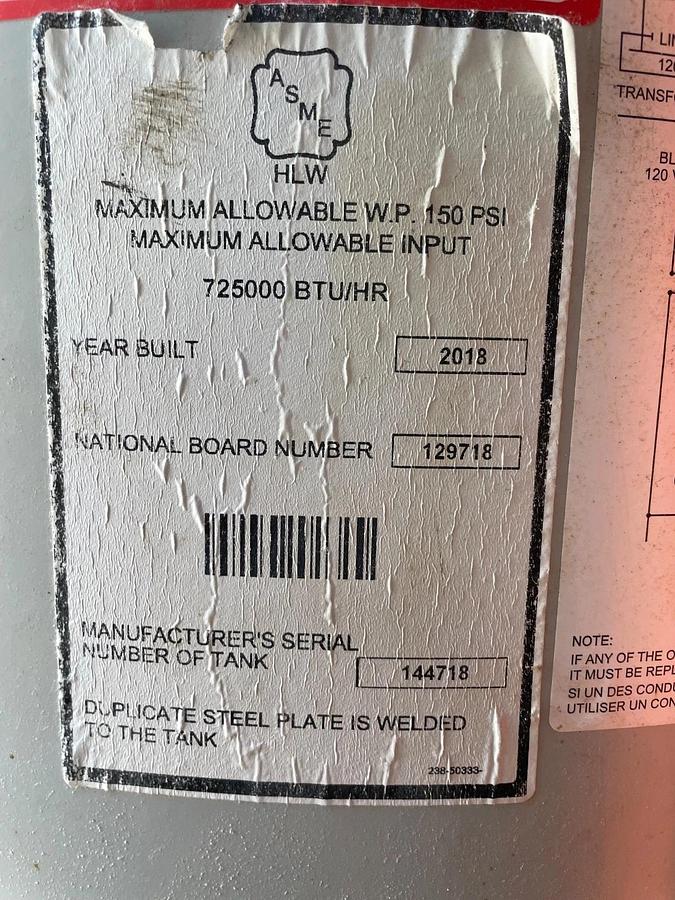 Used 80 Gallon BRADFORD WHITE D80T7253NA Commercial Water Heater - 725000 BTU Nat Gas