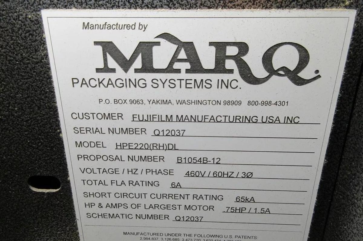Used Marq Automatic Case Erector HPE220 RH Bottom Taper Box Former up to 15 CPM