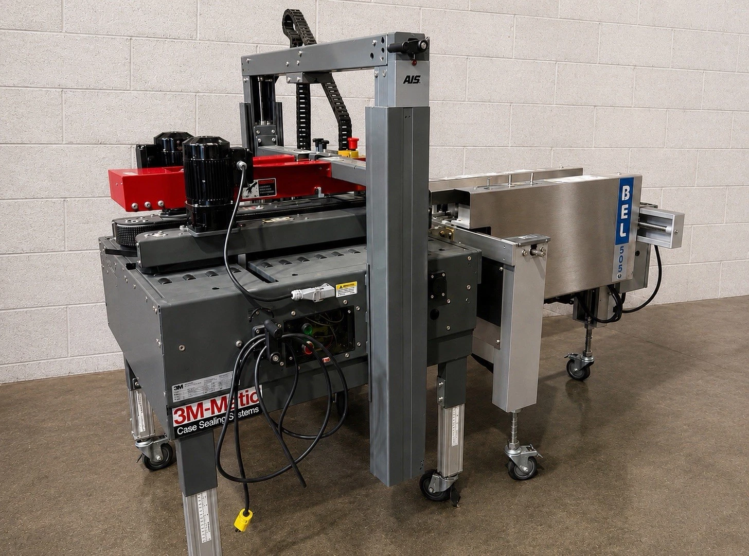 Used 3M-Matic 8000A Top&Bot Case Sealer w/ BEL 505G4 Semi-Automatic Case Erector 2018