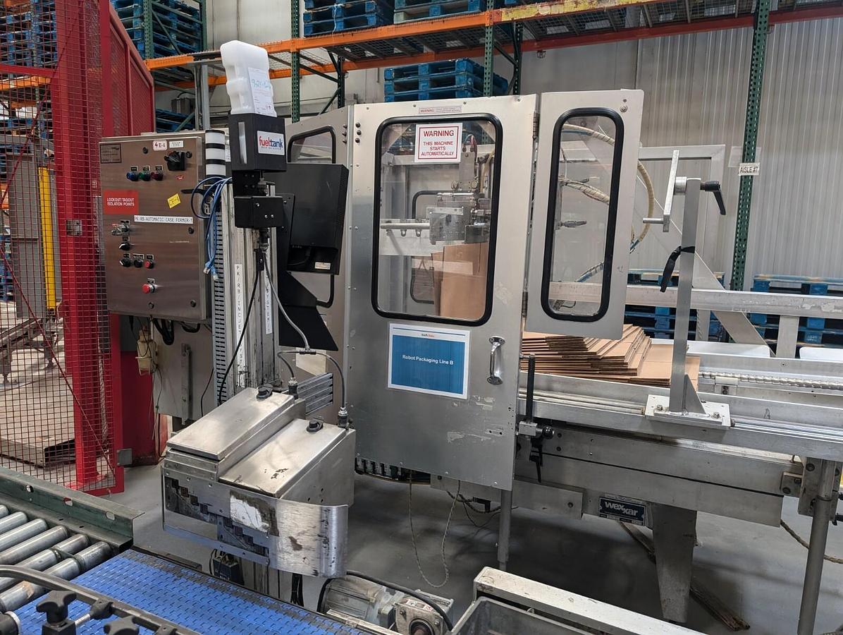 Used Marq Automatic Case Erector HPE220 RH Bottom Taper Box Former up to 15 CPM
