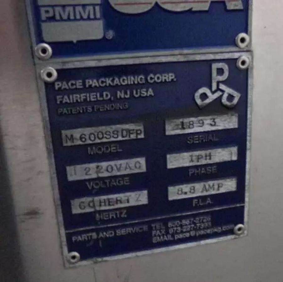 Used PACE M600 Empty Bottle Unscrambler with Hopper Elevator, Stainless Steel