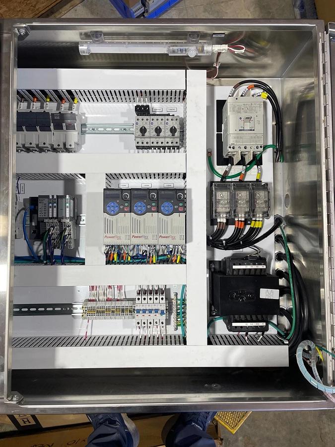 Used NEW Allen Bradley ControlLogix PLC PowerFlex 525 Stainless Hoffman Control Panel