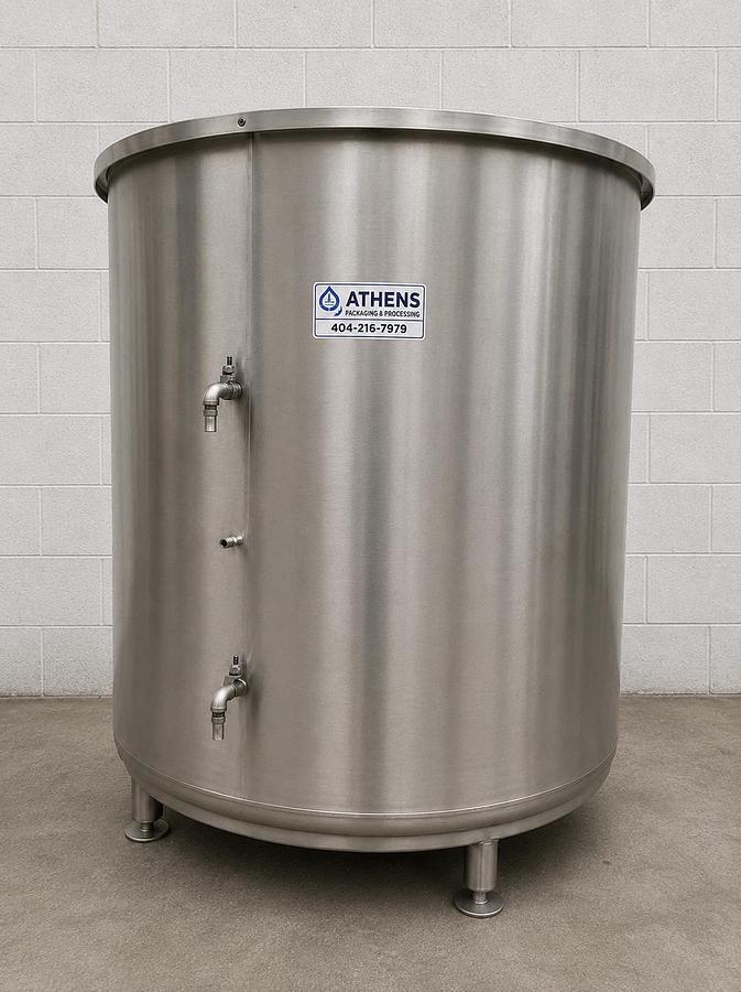 Refurbished 1500 Gallon 304 Stainless Steel Slope Bottom Tank – Beverage Industry – Excellen