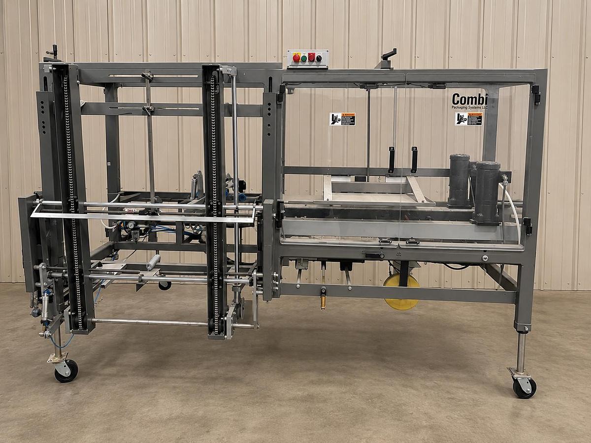 Used COMBI 2EZHS CASE ERECTOR / CASE FORMER Model 2EZHS Box Sealer Carton Tape Sealer