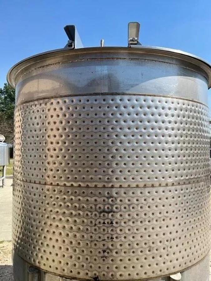 1000 Gallon 316L Stainless Steel Walker Jacketed Mix Tank Dish Bottom split lid