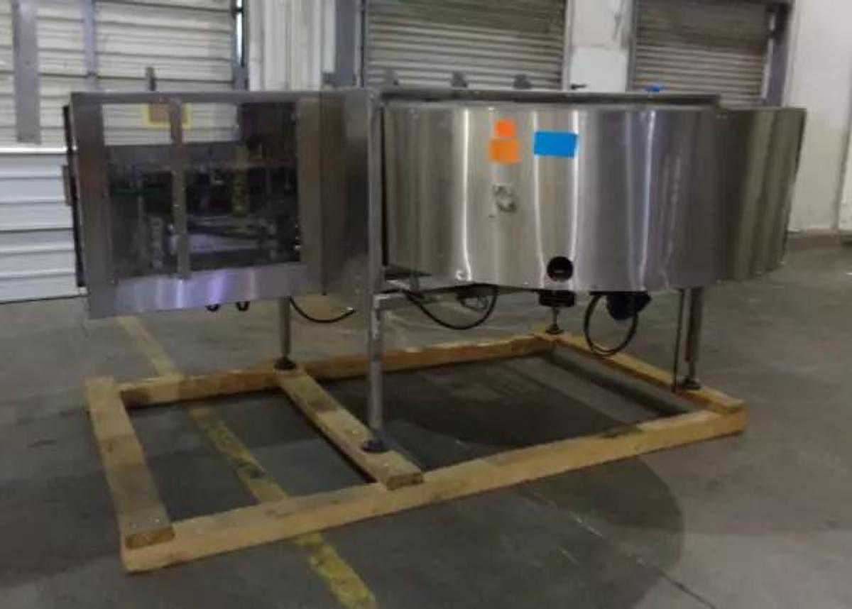 Used PACE M600 Empty Bottle Unscrambler with Hopper Elevator, Stainless Steel