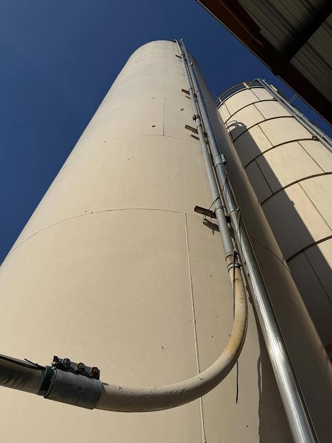 Used Pellet Resin Silo’s by Schuld Mfg , Model # 60-12 x 56 Vertical w/ Cone Bottom