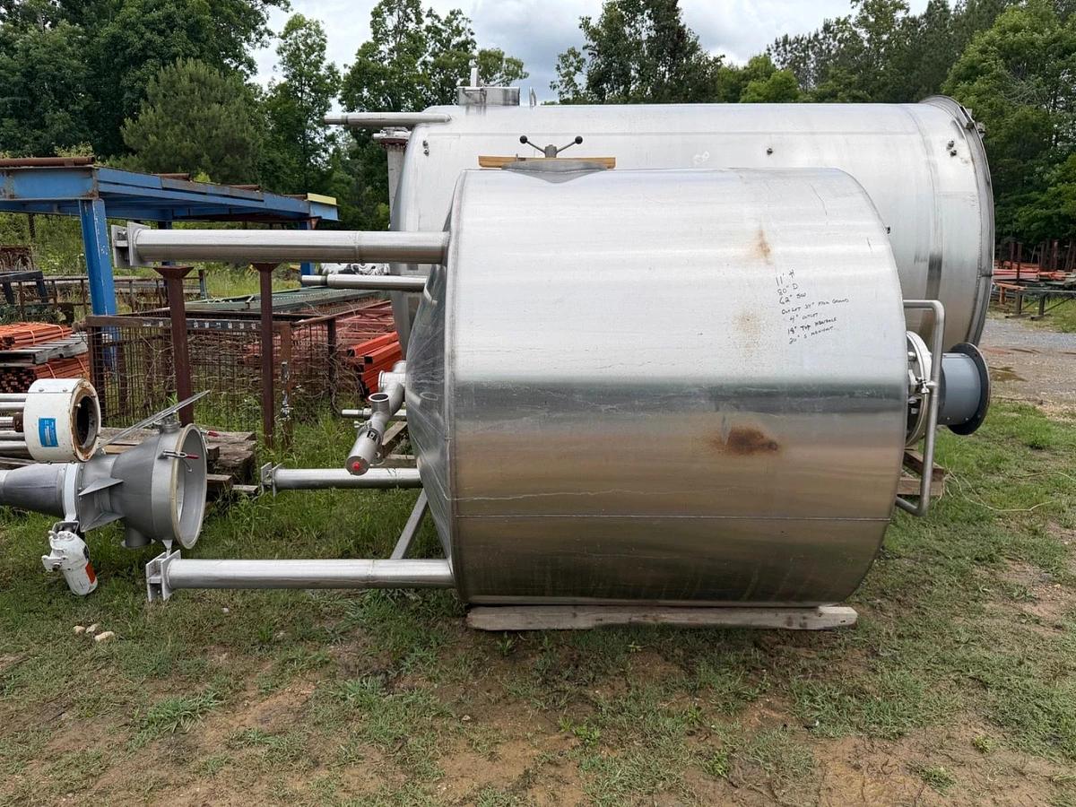 Used 1000 Gallon Stainless Steel Homogenizing High Shear Mix Tank ARDE-Barinco 50 HP
