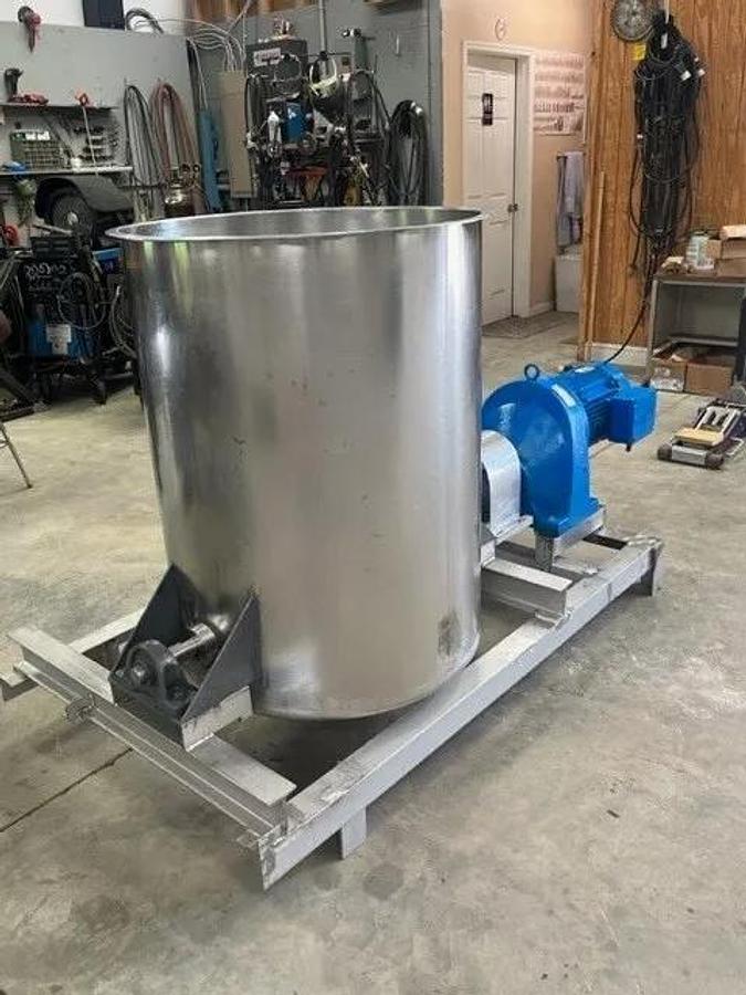 Used 125 Gallon Dixie Mixer 316 Stainless Steel Tank W High Shear Disperser  15 HP