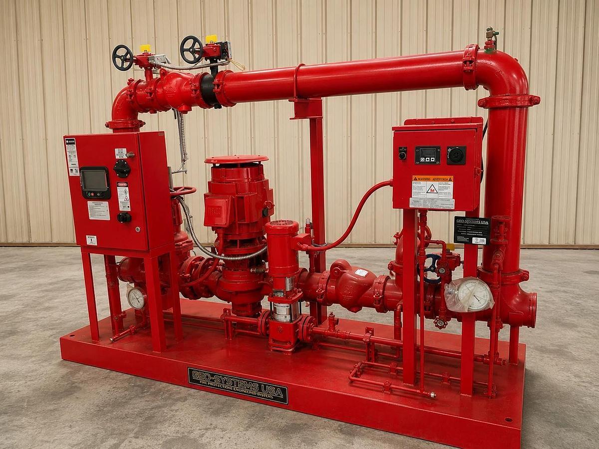 Geo-Systems USA Fire Pump Package Industrial Fire Protection System Skid