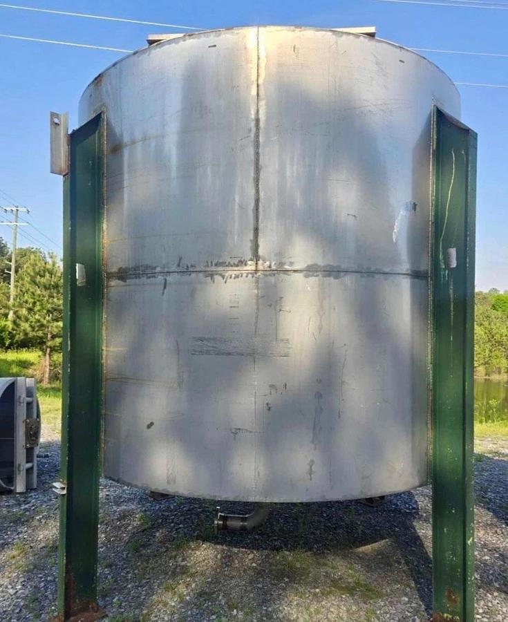 Used 5000 Gallon Stainless Steel Open Top Tank with Cone Bottom on legs