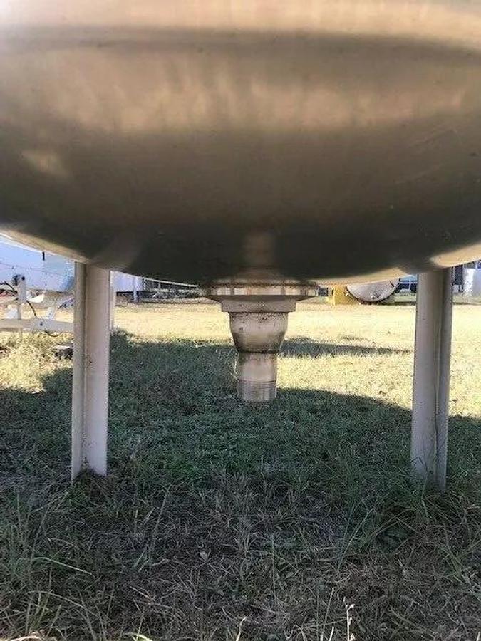 Used 350 Gallon 316 Stainless Mix Tank Vertical With Dish Bottom