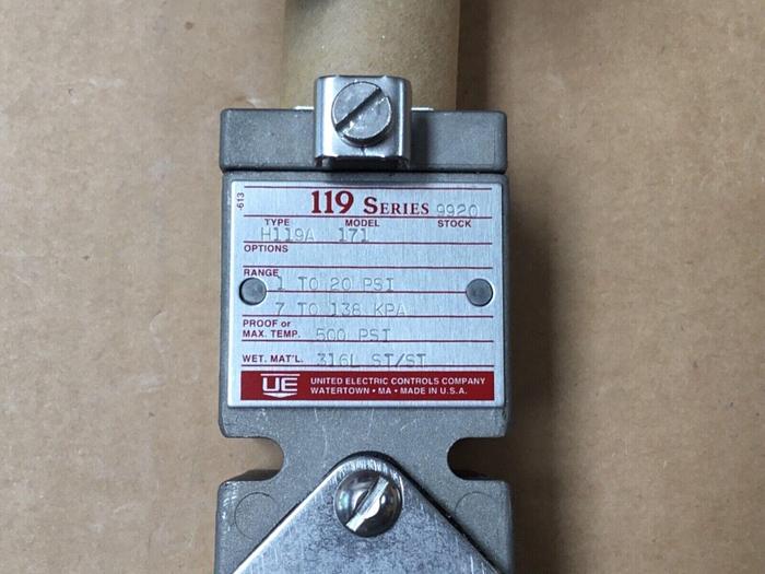 United Electronics 119 series Pressure Switch Type H119 Model 171