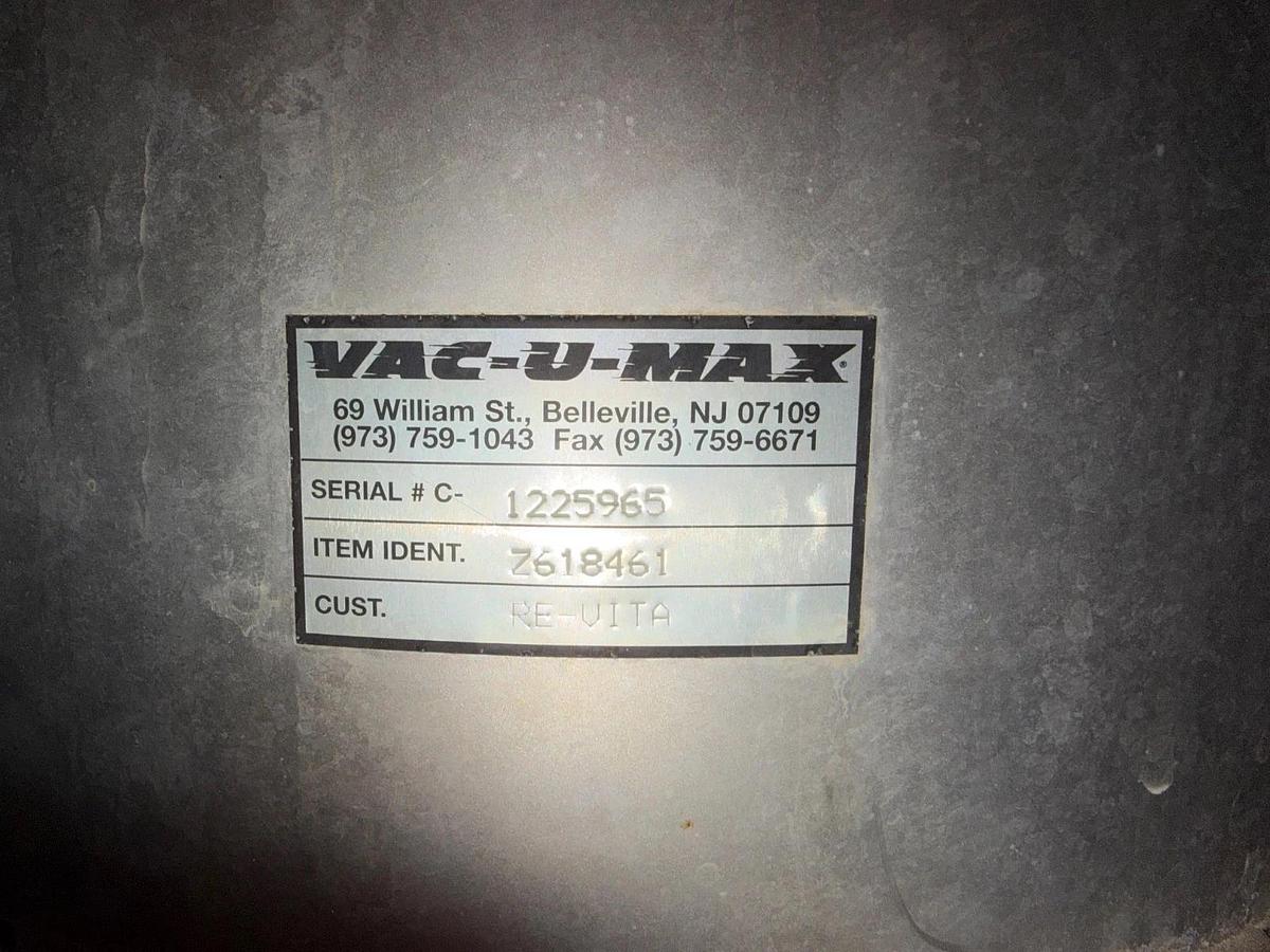Used VAC-U-MAX Stainless Steel Vacuum Receiver Hopper Pneumatic Conveyor System
