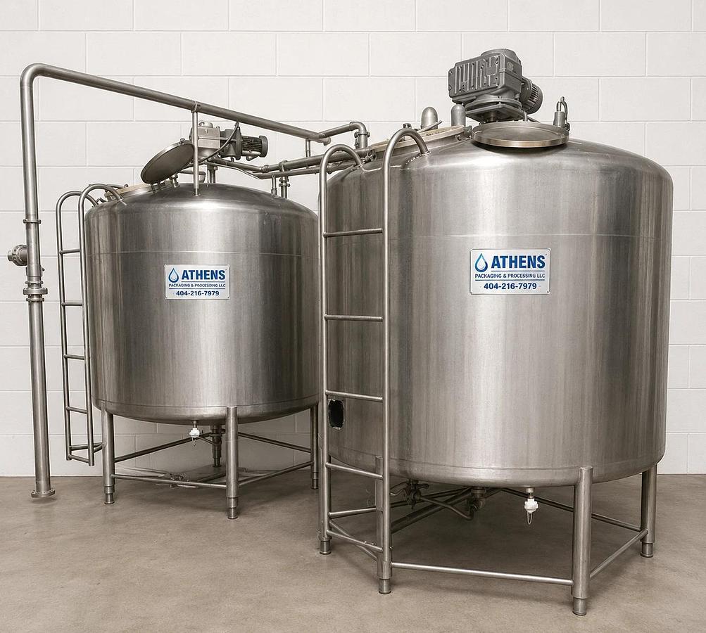 Used 1500 Gallon Stainless Steel Jacketed Processor Tank w/ Sweep Agitation – 5HP SEW