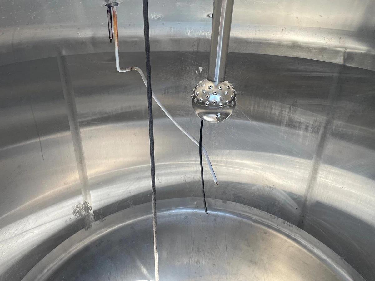 Used 500 Gallon 304 Stainless Steel Food Grade Tank with Dome Top and Cone Bottom