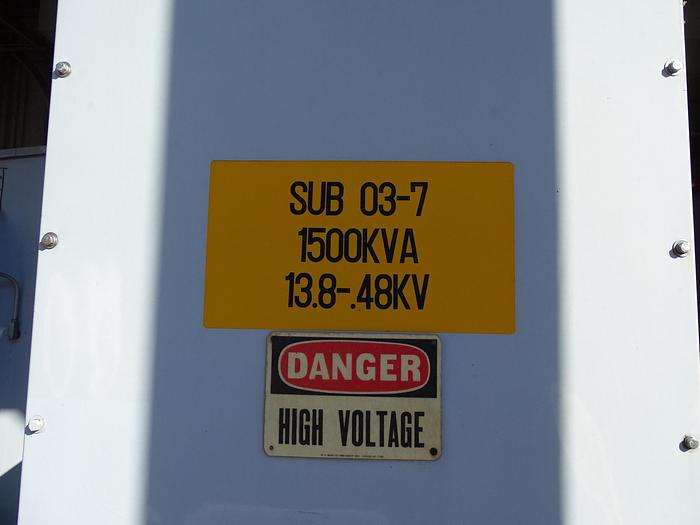 Used 1,500 KVA 13,000V SIEMENS-ALLIS SUBSTATION 480Y/277 VOLTS CU WINDING