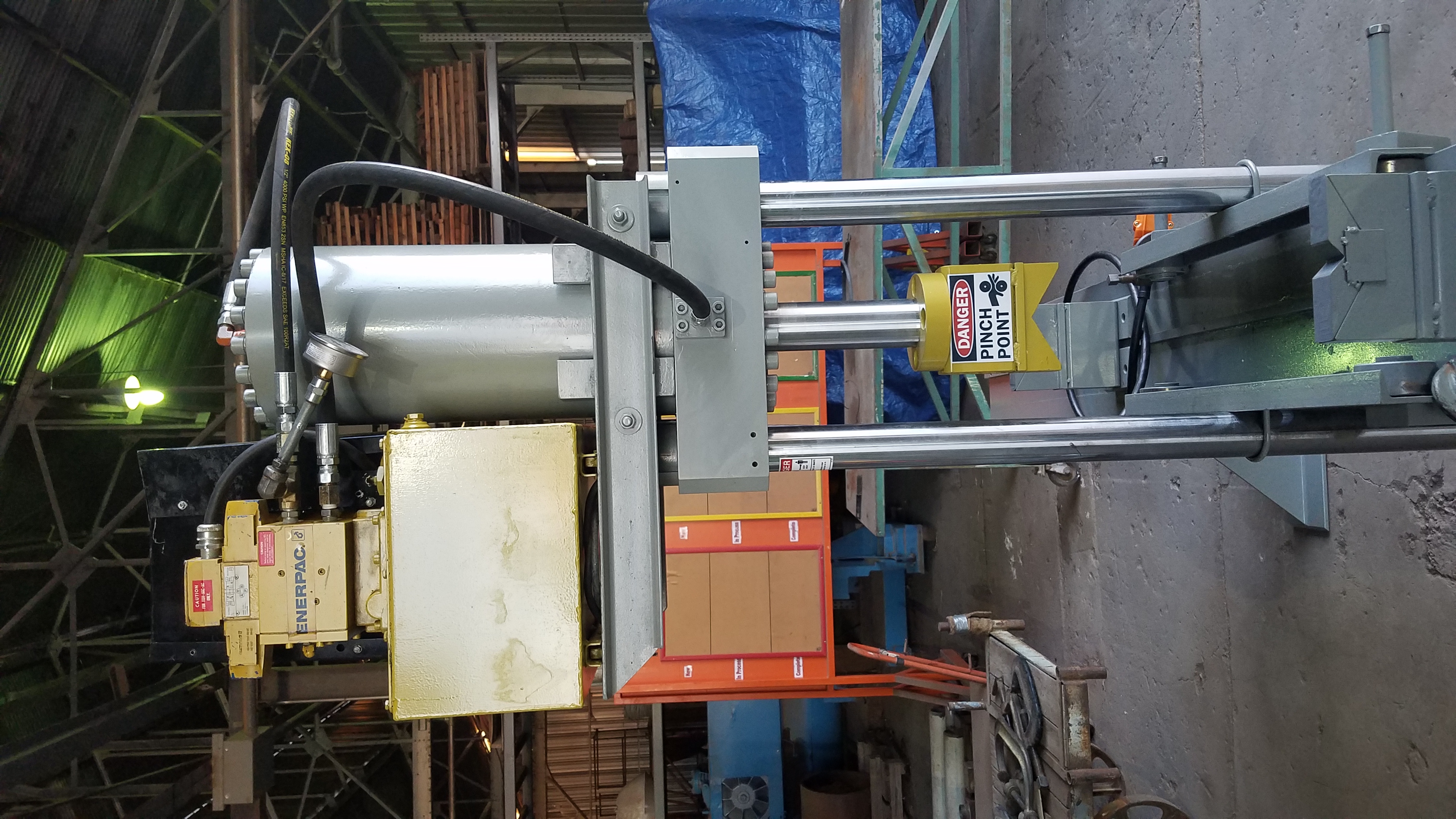 Used 80 Ton Rutil Hydraulic Straightening Press; 2 Axis Traveling Head; Dual Tie Rod Type