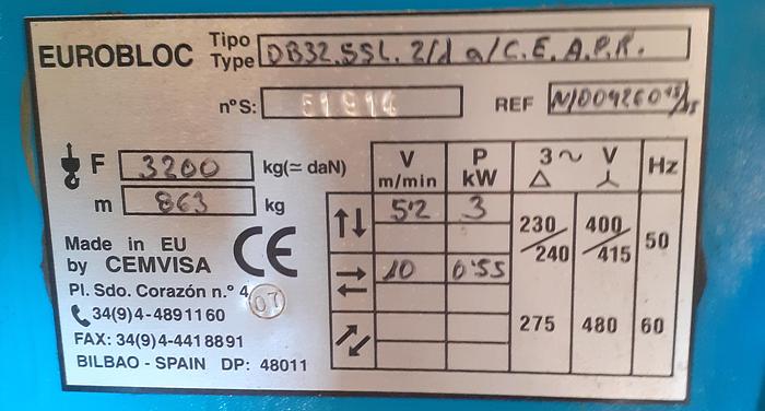 Usado Guincho de 3,2 ton VICINAY