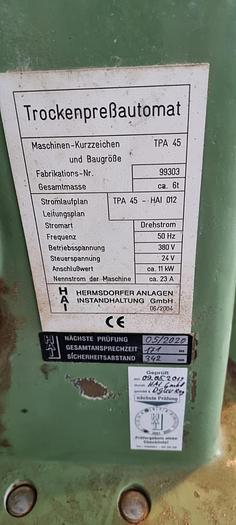 Used 2004 Dorst TPA-45  Powder Compacting Press