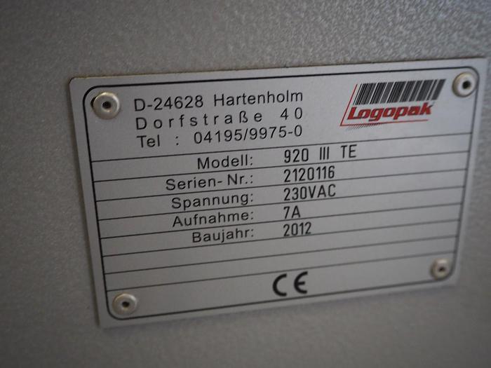 Gebraucht Haftetikettendrucker und -spender, Fabrikat Logopack, Typ 920 III TE, Bj. 2012