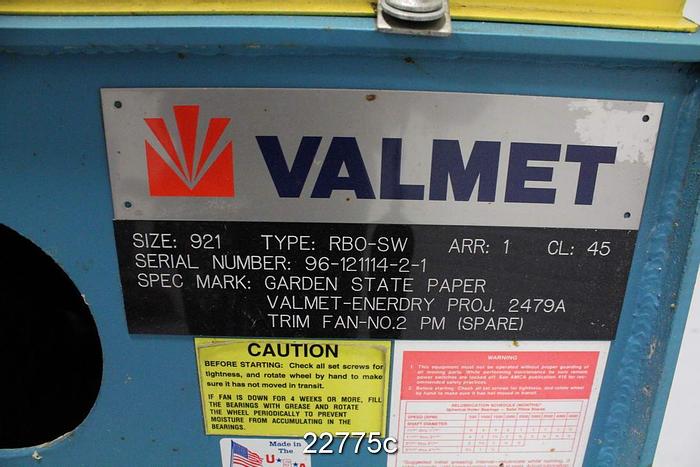 Used Twin City Fan & Blow 921 Blower, Type: RBO-SW, 20" Inlet Dia, 30"x6" Rectangular Output #22775