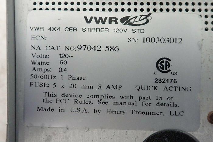 Used VWR 97042-586 Analog Stirrer