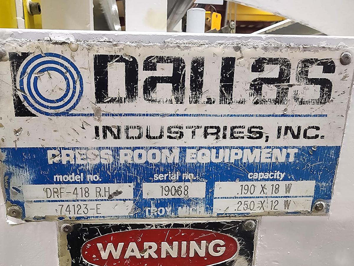 Used 18" DALLAS SERVO CABINET STYLE FEEDER