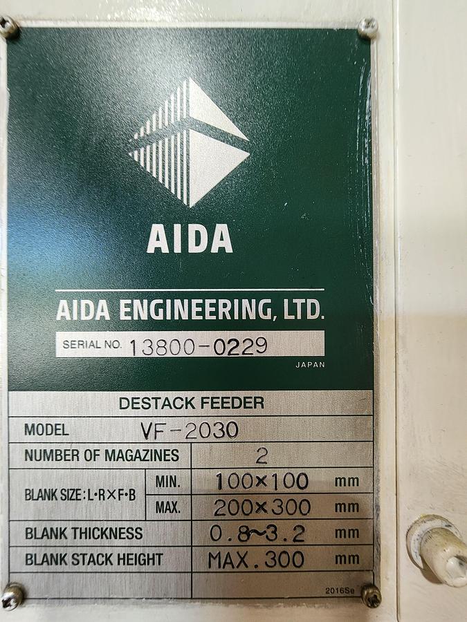Used AIDA MODEL VF-2030 DESTACK FEEDER