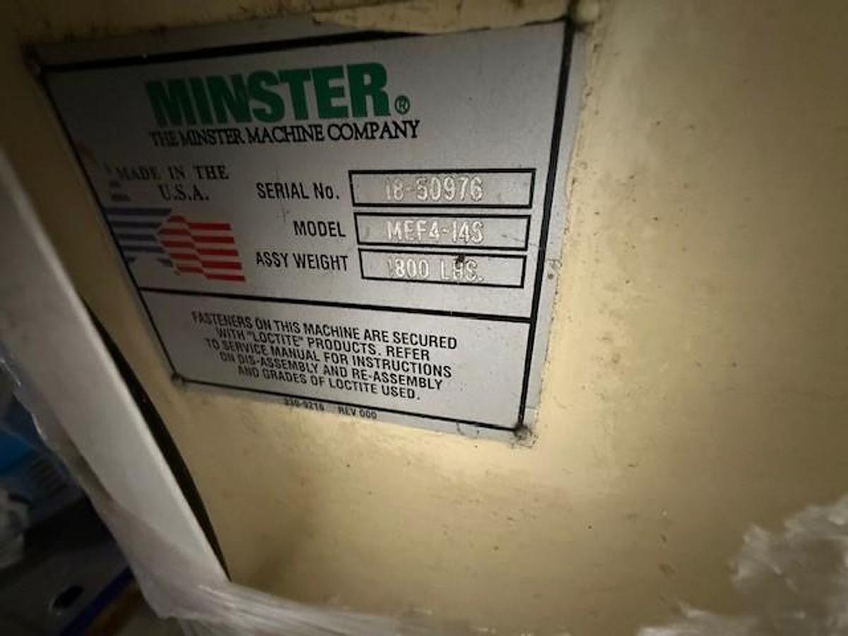 Used 14" WIDE MINSTER MODEL MEF4-14S PRESS MOUNT FEEDER
