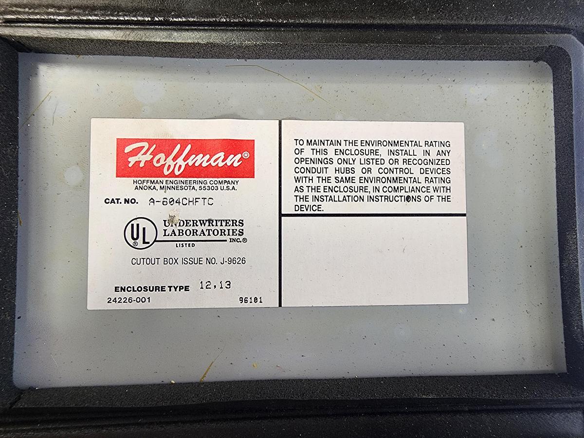 Used Regent WatchGuard120 Sensing Relay with A-604CHFTC Hoffman Enclosure