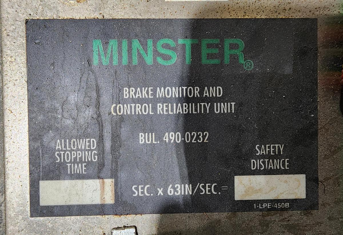 Used Minster 490-0232 Brake Monitor and Control Reliability Unit