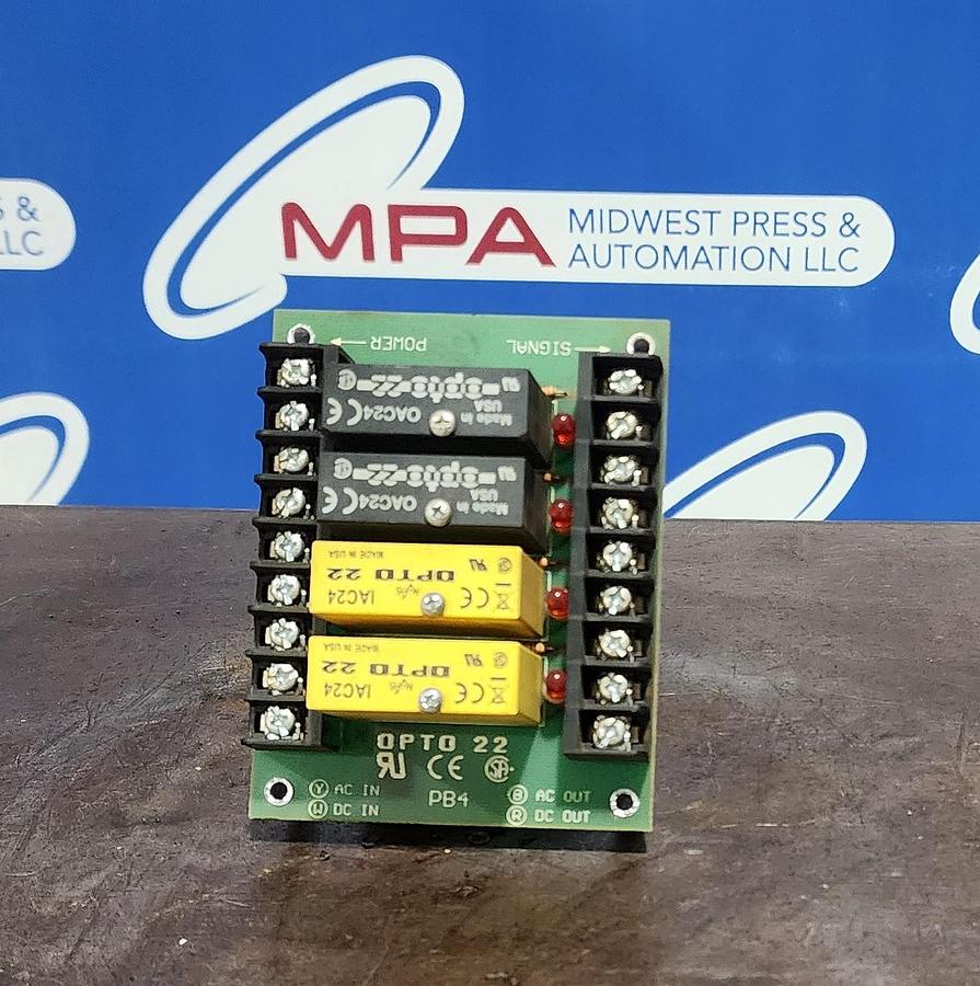 Used OPTO 22 PB4 I/O Mounting Rack w relays