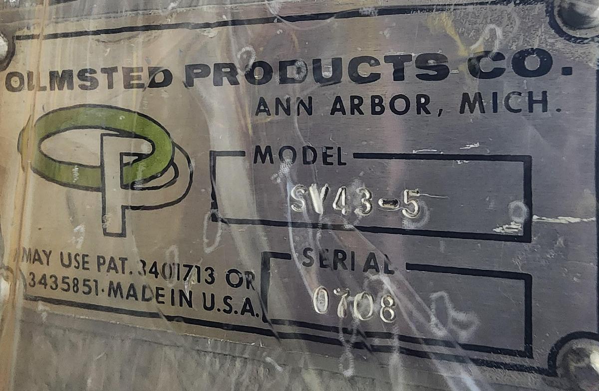 Refurbished Olmsted Products SV43-5 Verson Overload Dump Valve *REBUILT*