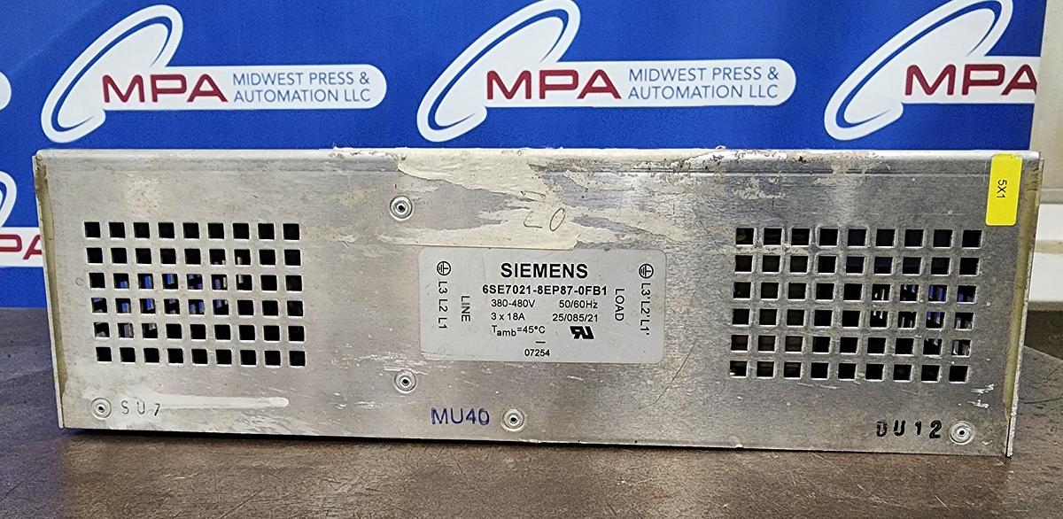 Used Siemens 6SE7021-8EP87-0FB1 Filter