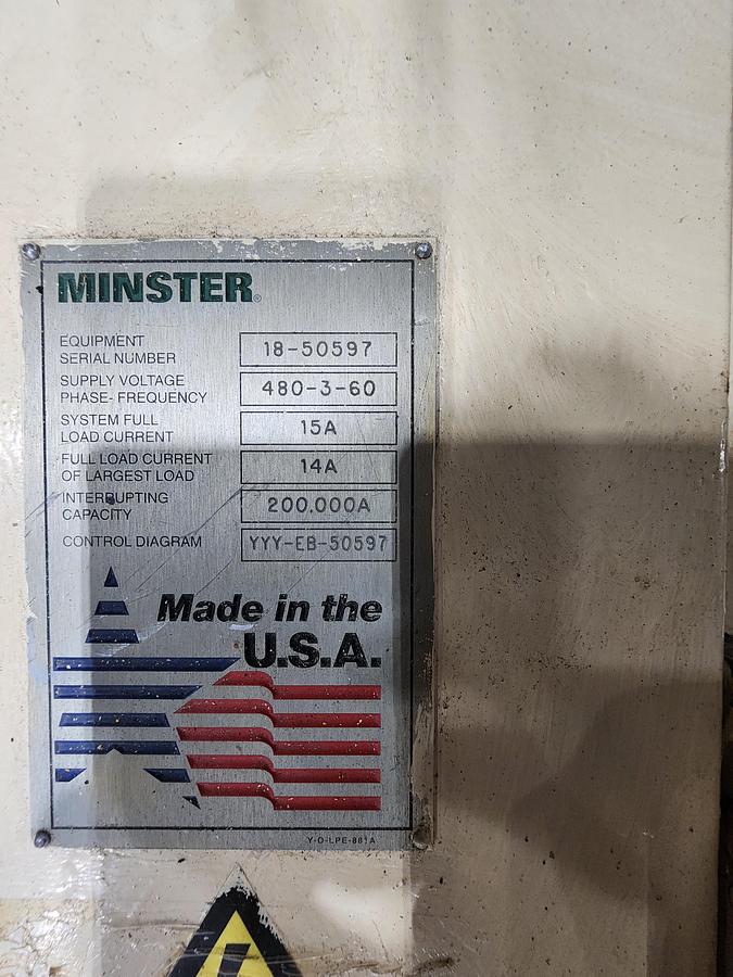 Used 20" WIDE MINSTER FEED LINE