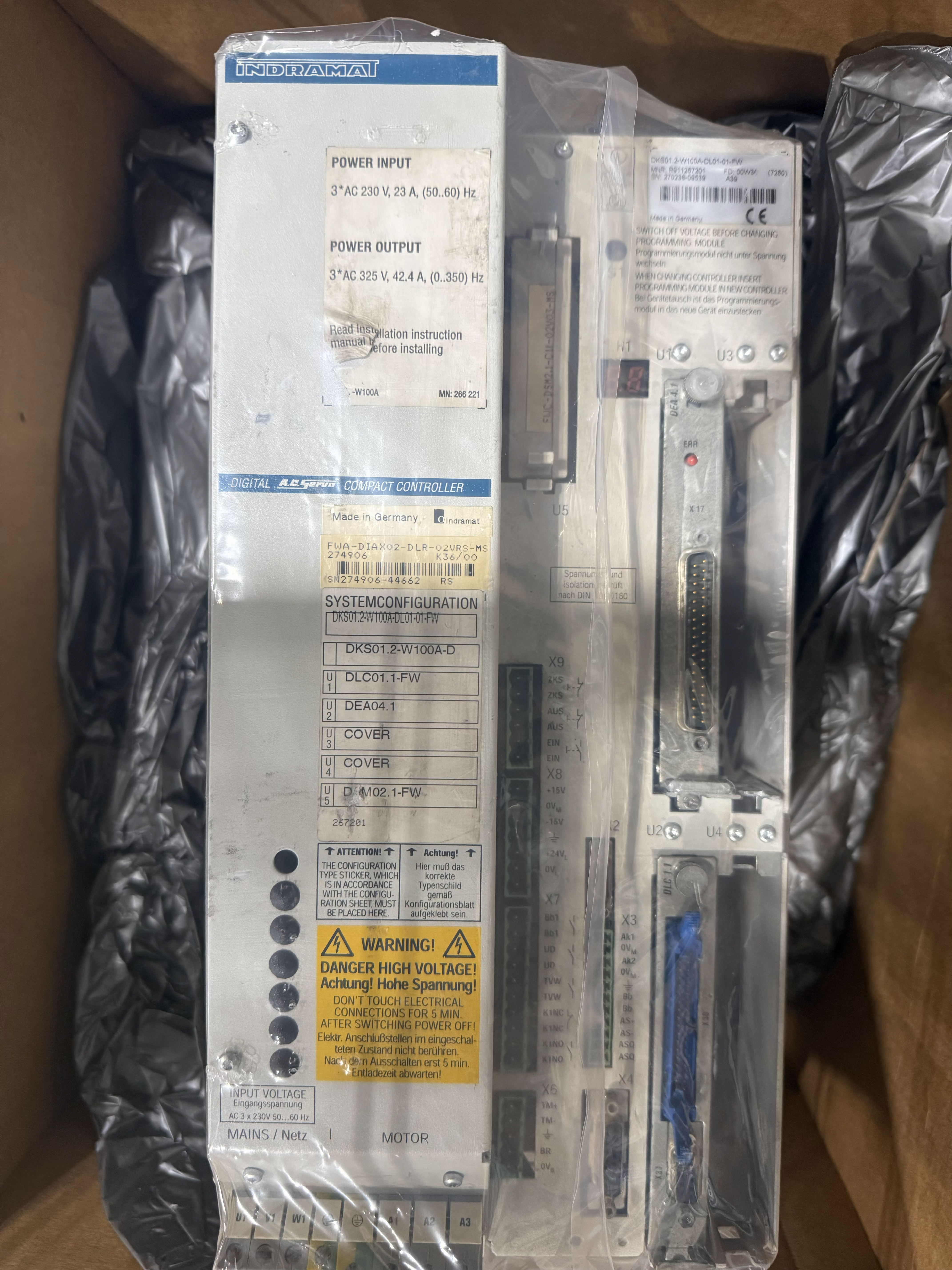 Used Indramat DKS01.2-W100A-D DKS Servo Drive