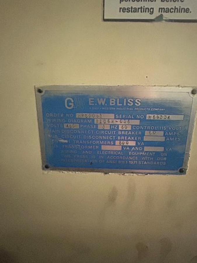 Used 1975 BLISS MODEL C-200 OBI GAP FRAME PRESS