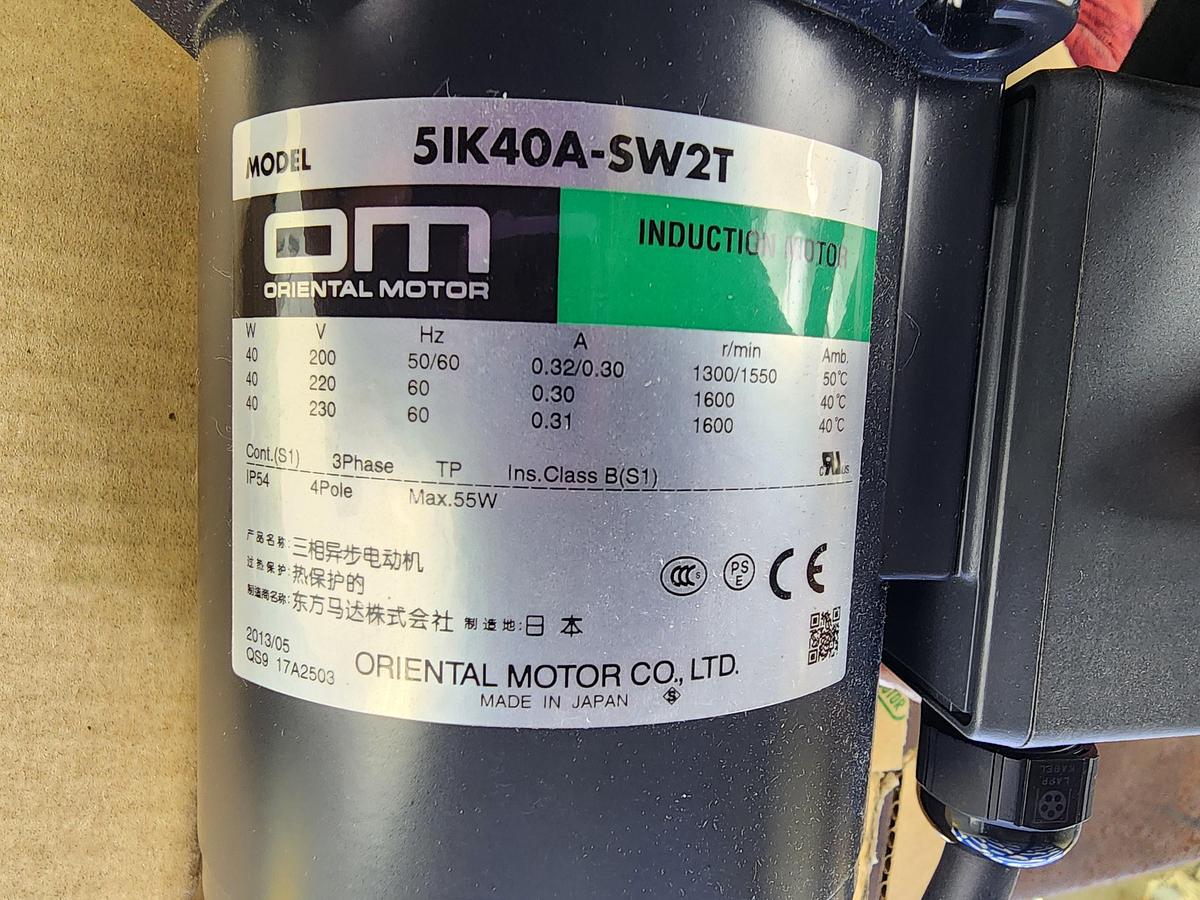 Oriental Motor 5IK40A-SW2T 230 V 3 PH Induction Motor