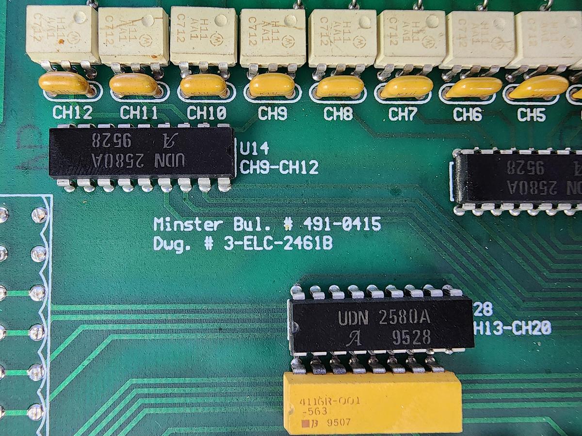 Used MINSTER 491-0415 Monitor Flow Board / 490-0318 Display