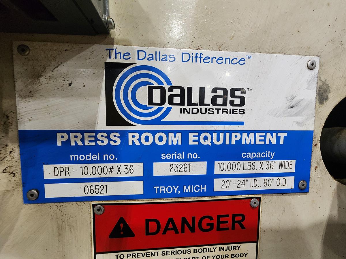 Used 36" x 10,000 LB DALLAS FEED LINE