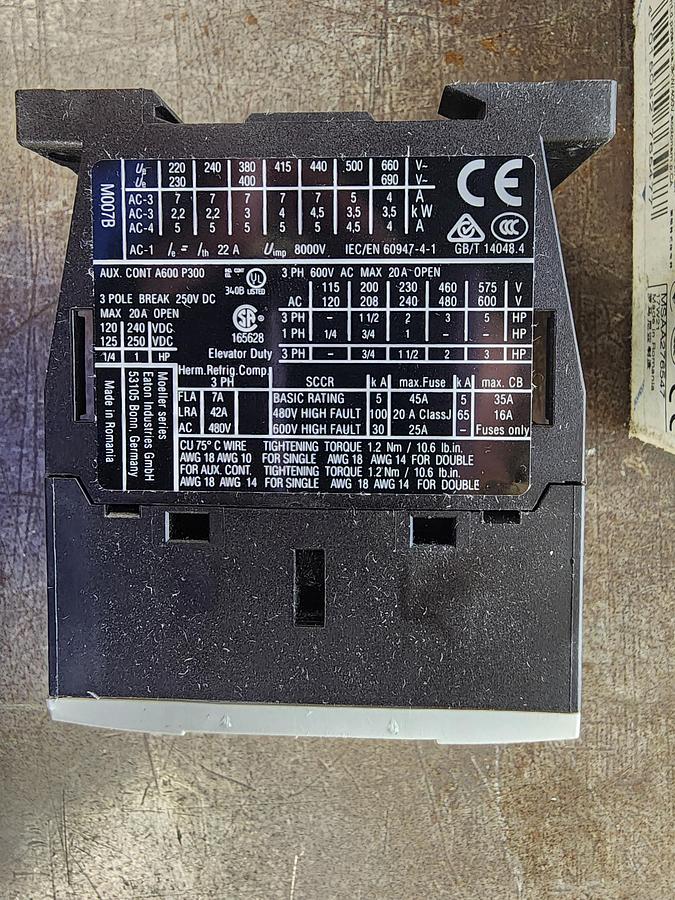 Eaton ETCE007B10A DILM7-10 Contactor