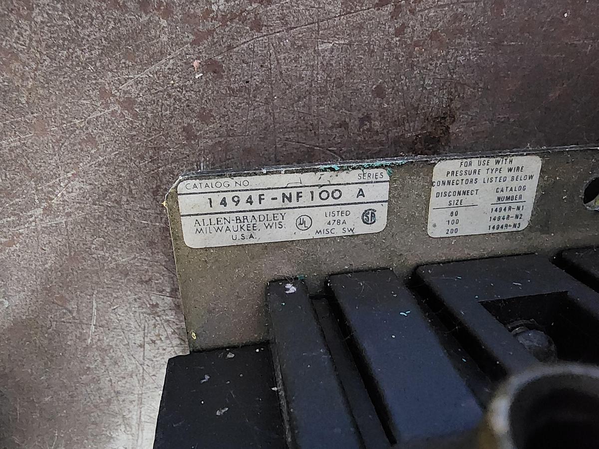 Used Allen-Bradley 1494F-NF100 / 1494F-R611 Disconnect Switch