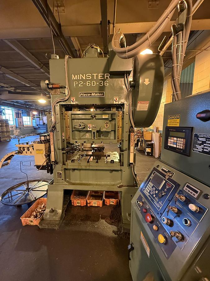 Used 60 TON MINSTER MODEL P2-60-36-25 STRAIGHT SIDE PRESS