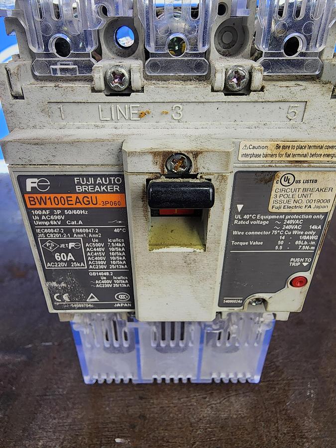 Used Fuji Electric BW100EAGU-3P060 Breaker